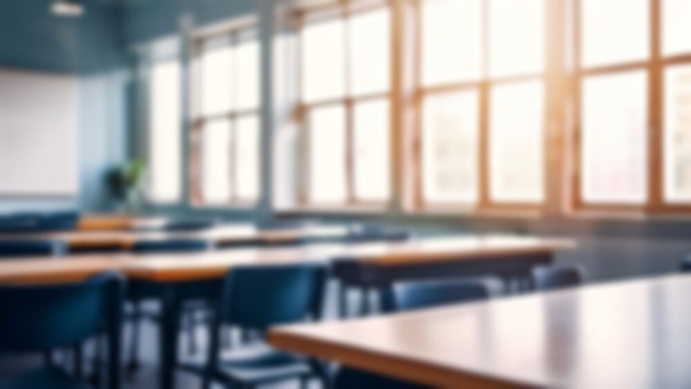 Former Still Creek Christian Academy Teacher Brooke Martinez Arrested for Student Relationship Amid Father’s Sexual Misconduct Scandal a blurred view of a school classroom with desks and chairs