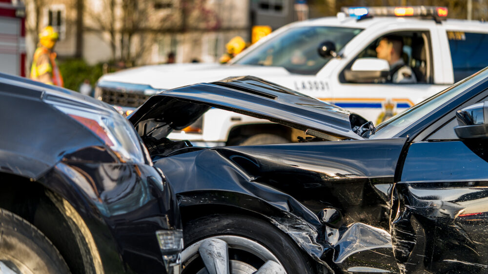 What Do I Do With My Dashcam Footage After a Virginia Car Accident? Aftermath of a car crash accident at a very busy intersection.
