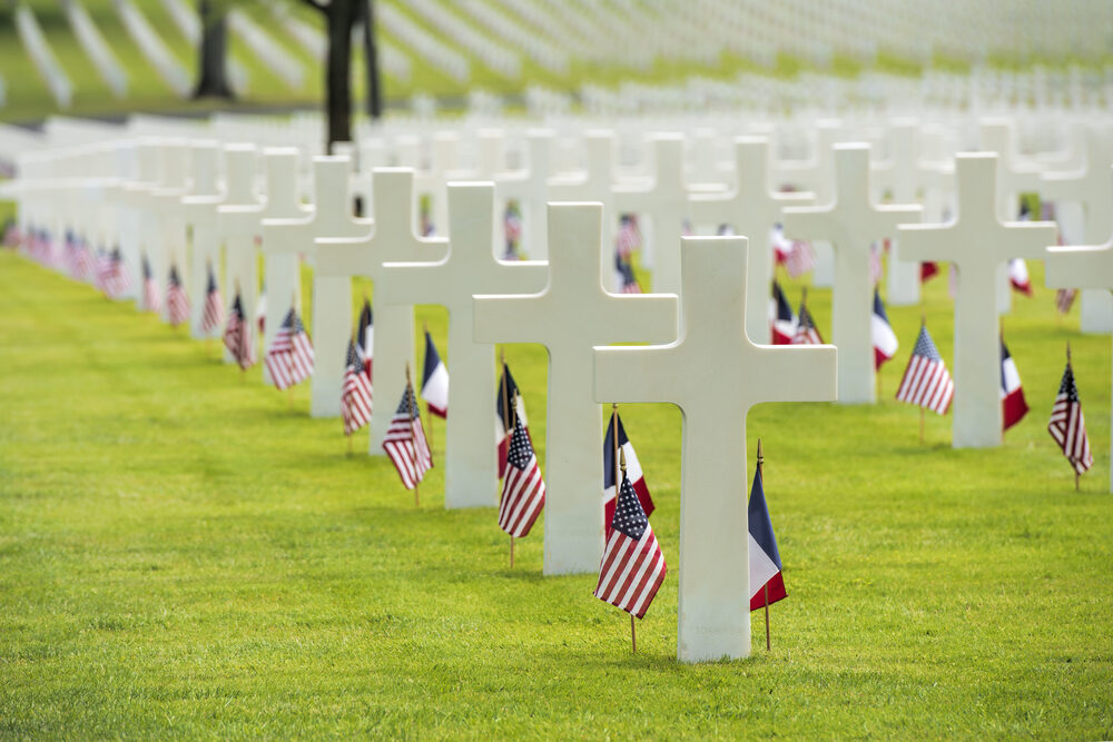 memorial day at the American cemetery in France