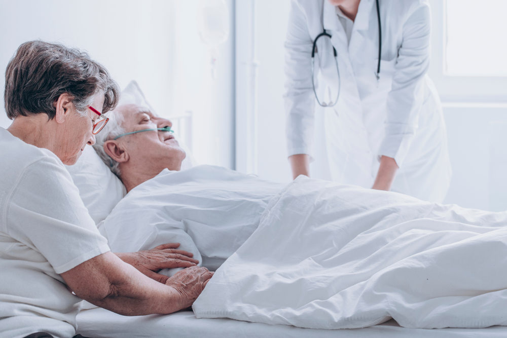Five Different Types of Nursing Home Abuse Doctor pronouncing death of an elderly patient in a presence of his spouse