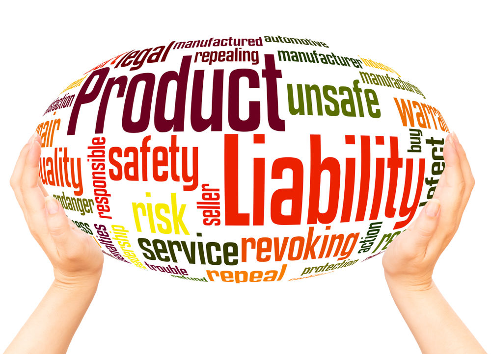 Product Liability Lawsuits: Making Products Safer Benefits Consumers Product Liability word cloud hand sphere concept on white background.