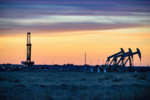 Hydraulic fracking in oil field