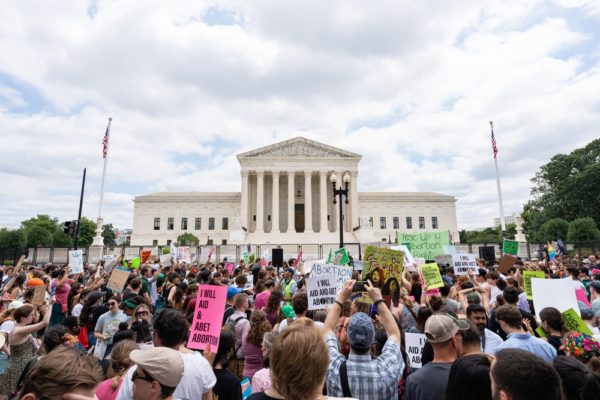 Washington, DC- June 24th, 2022: Pro-choice protesters gathered outside the Supreme Court to protest the overturning of Roe Vs. Wade.