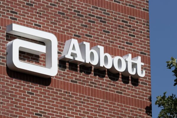 sign on front facade of Abbott Laboratories research facility.