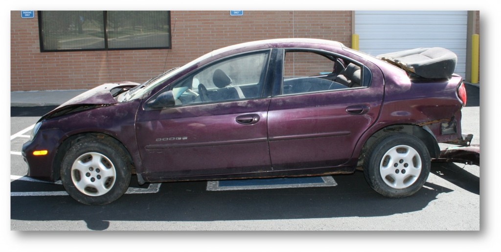 Vehicle involved in Heco collision.